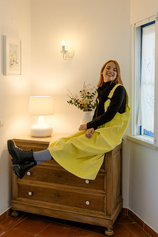 Saia Jardineira Bombazine AMARELO