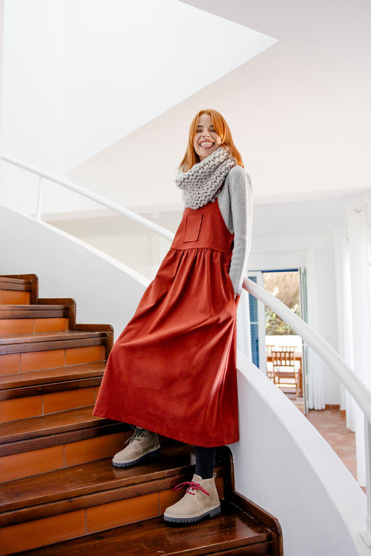 Saia Jardineira Bombazine TIJOLO