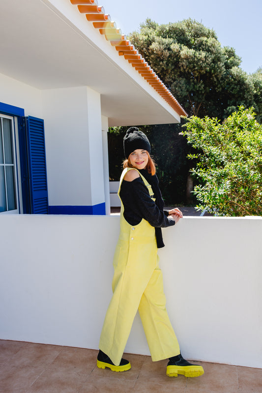 Calças Jardineiras Bombazine AMARELO