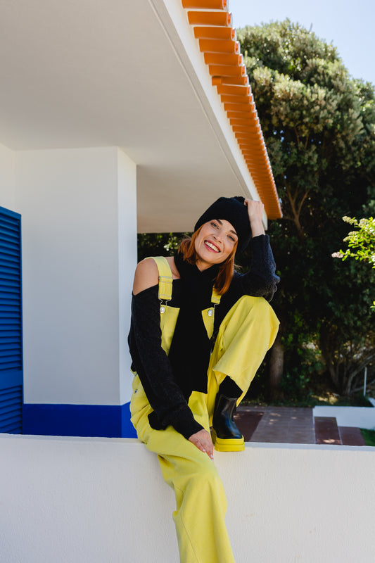 Calças Jardineiras Bombazine AMARELO